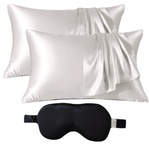 2 x silk pillowcases and eyemask gift set