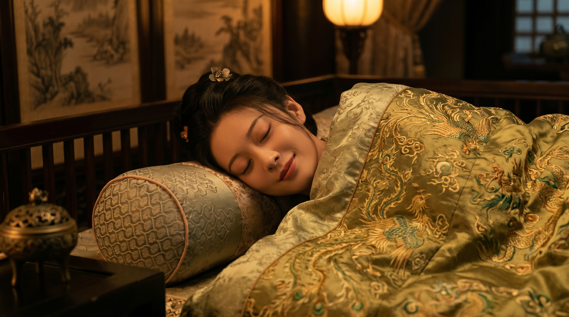 ancient chinese used silk for pillows