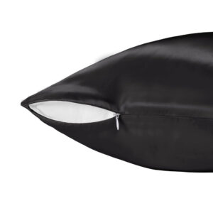 silk pillowcase with hidden zipper, colour black